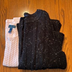 Karen Scott Black and Pink Crew Neck Sweaters